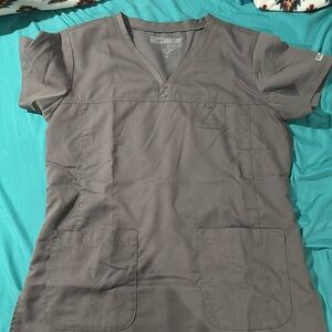 women’s gray size medium scrub top